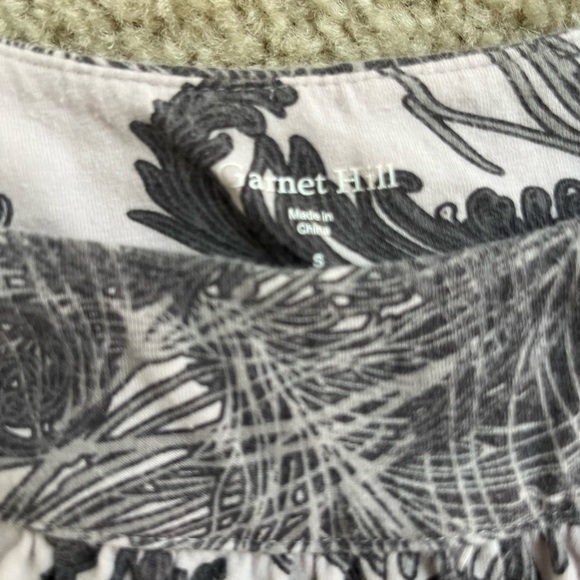 Garnet Hill Size Small Yoke Detailed Knit Dress - grey feather pattern - Picture 2 of 3